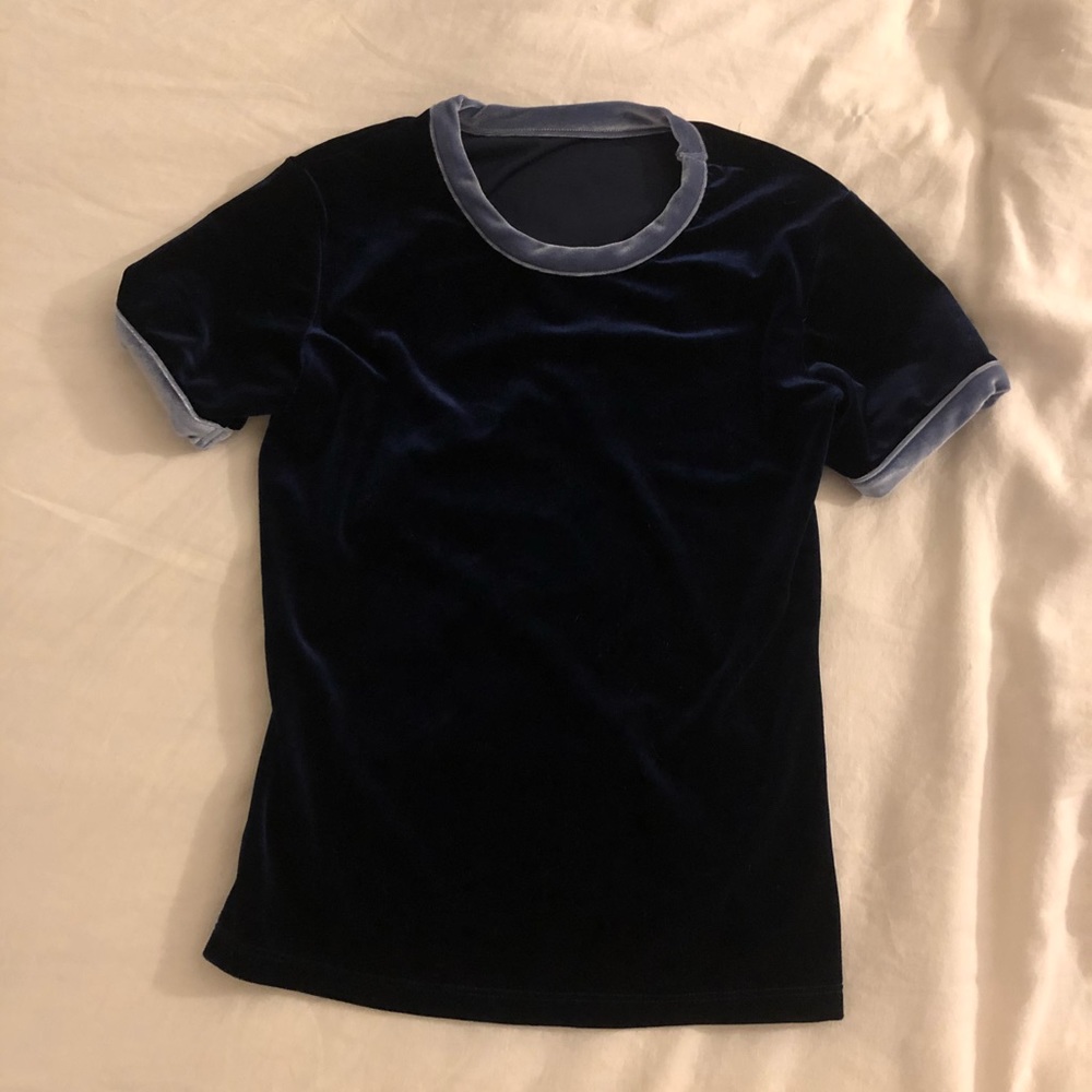 Liana dark blue velvet shirt